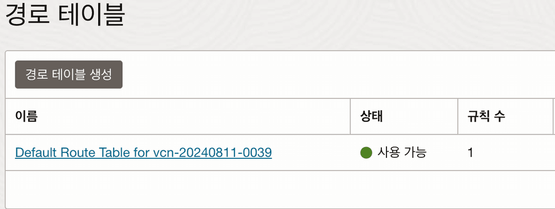 경로 테이블